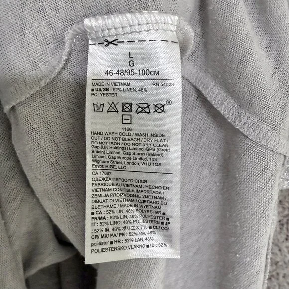 Banana Republic Metallic Silver Linen blend T-shirt Large - Picture 7 of 8